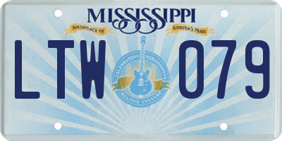 MS license plate LTW079