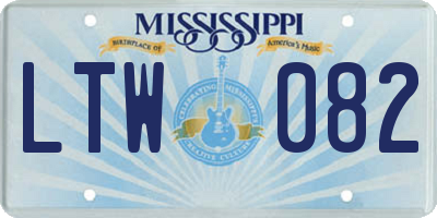 MS license plate LTW082