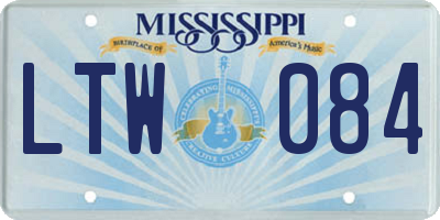MS license plate LTW084