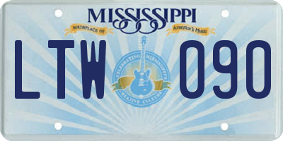 MS license plate LTW090