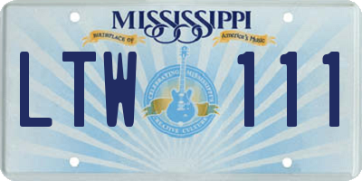 MS license plate LTW111