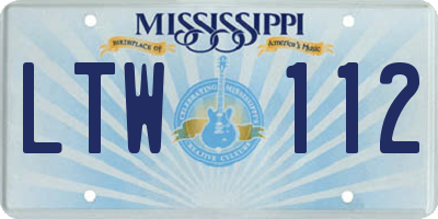 MS license plate LTW112