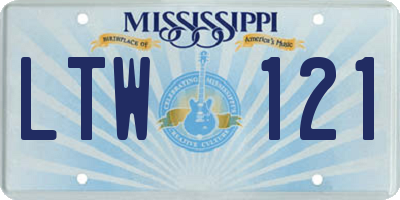 MS license plate LTW121