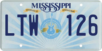 MS license plate LTW126