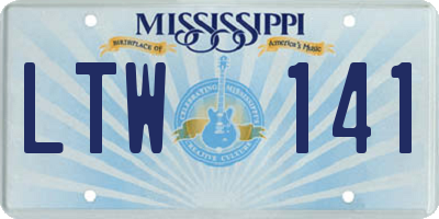 MS license plate LTW141