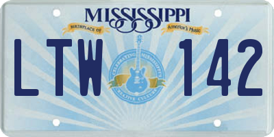 MS license plate LTW142