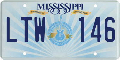 MS license plate LTW146