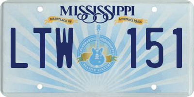MS license plate LTW151