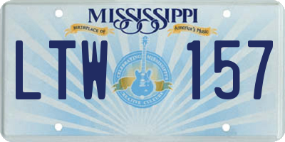 MS license plate LTW157
