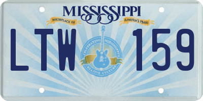 MS license plate LTW159