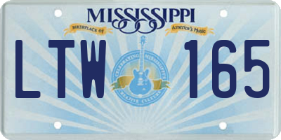 MS license plate LTW165