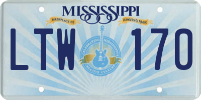 MS license plate LTW170