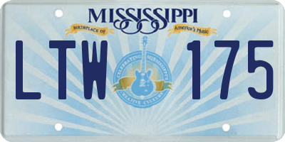 MS license plate LTW175