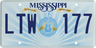 MS license plate LTW177