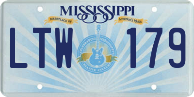 MS license plate LTW179