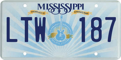 MS license plate LTW187