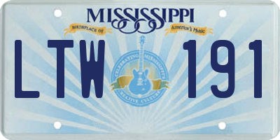 MS license plate LTW191