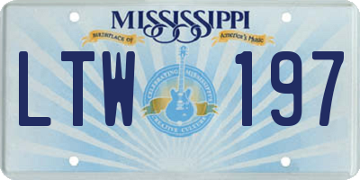 MS license plate LTW197