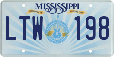 MS license plate LTW198