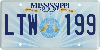 MS license plate LTW199
