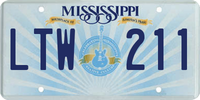 MS license plate LTW211