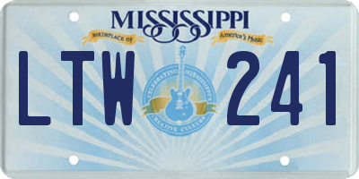 MS license plate LTW241
