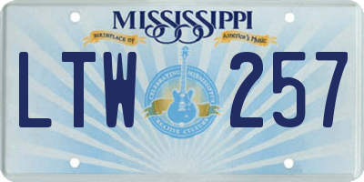 MS license plate LTW257