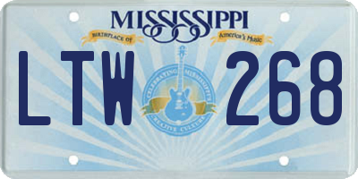 MS license plate LTW268