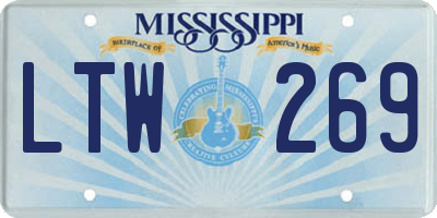 MS license plate LTW269
