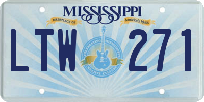 MS license plate LTW271