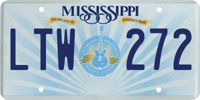MS license plate LTW272