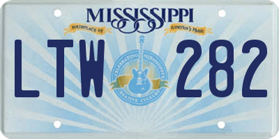 MS license plate LTW282