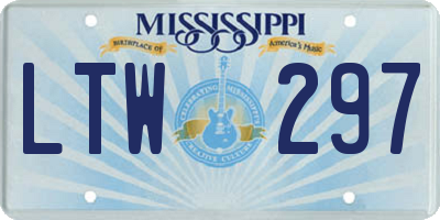MS license plate LTW297