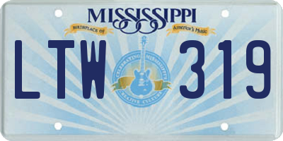 MS license plate LTW319