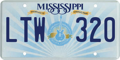 MS license plate LTW320