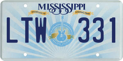 MS license plate LTW331