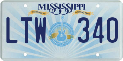 MS license plate LTW340