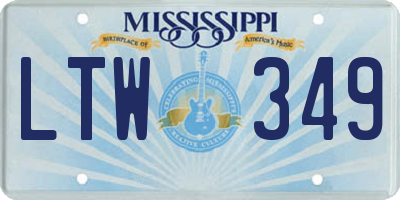 MS license plate LTW349