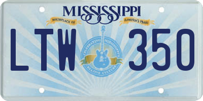 MS license plate LTW350