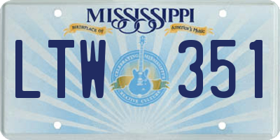 MS license plate LTW351