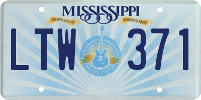 MS license plate LTW371