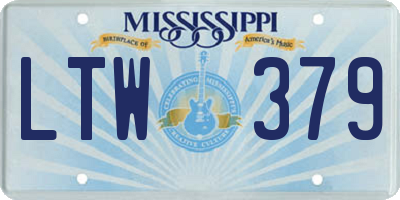 MS license plate LTW379