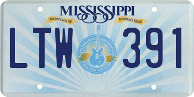 MS license plate LTW391