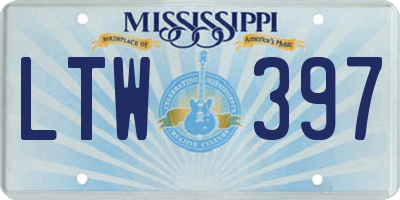 MS license plate LTW397