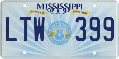 MS license plate LTW399