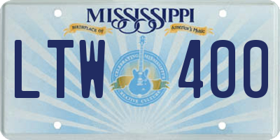 MS license plate LTW400