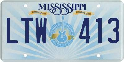MS license plate LTW413