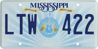 MS license plate LTW422