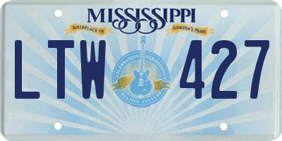 MS license plate LTW427