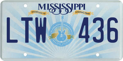 MS license plate LTW436